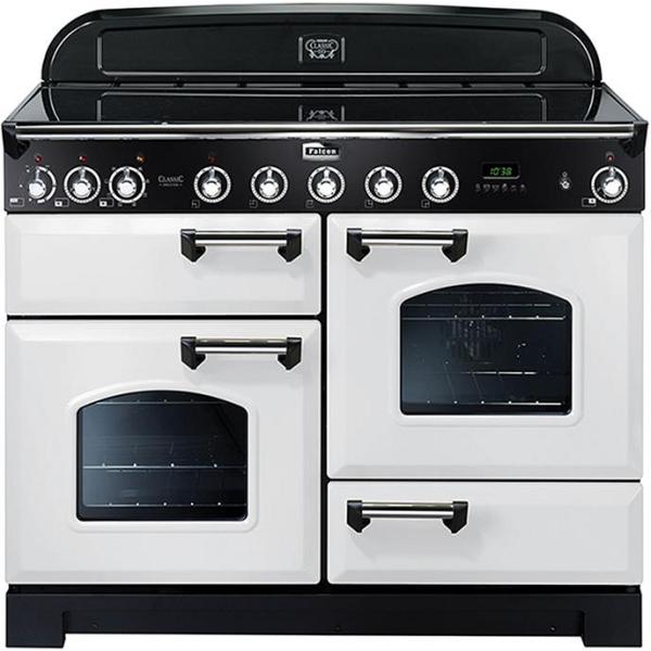 Falcon Classic Deluxe 110CM Induction Range Cooker White/Chrome CDL110EIWH/CH