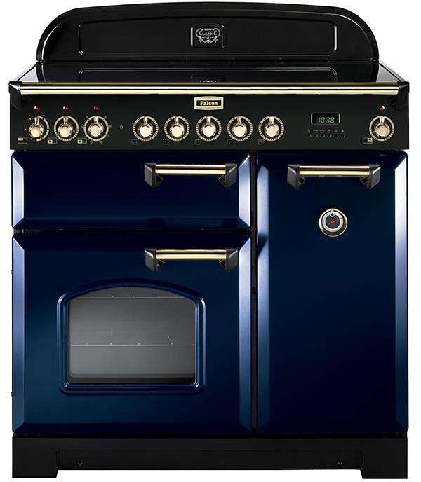 Falcon Classic Deluxe 90CM Induction Range Cooker Royal Blue/Brass CDL90EIRB/BR