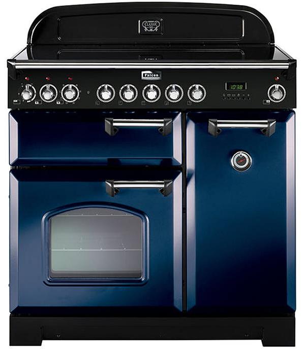 Falcon Classic Deluxe 90CM Induction Range Cooker Royal Blue/Chrome CDL90EIRB/CH