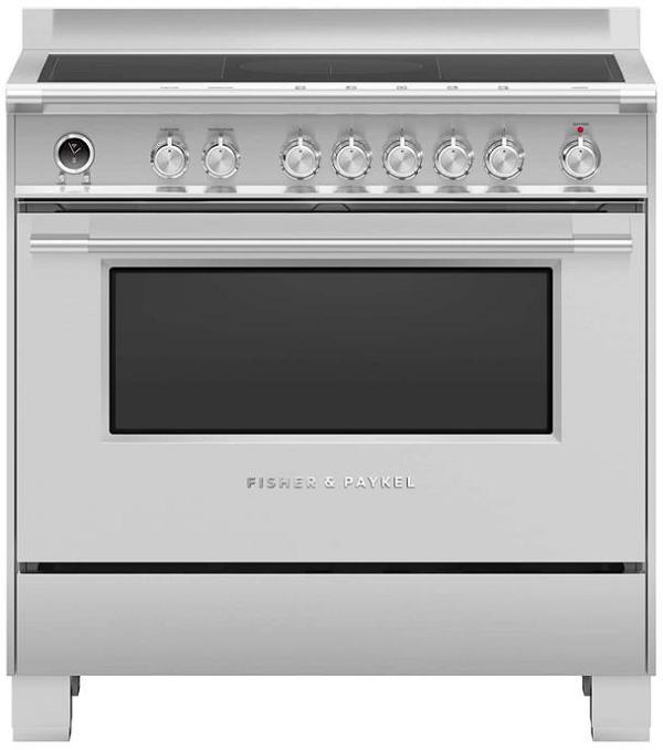Fisher & Paykel Series 9 Freestanding Cooker, Induction, 90cm, 5 Zones with SmartZone, Self-cleaning OR90SCI6X1