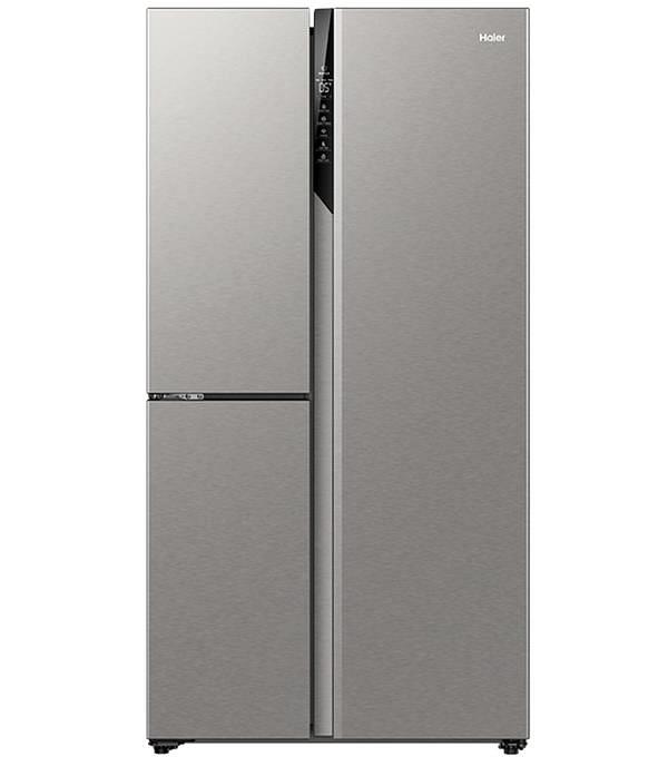 Haier S+ Three-Door Side-by-Side Refrigerator Freezer, 90.5cm, 575L - Satina HRF575XS