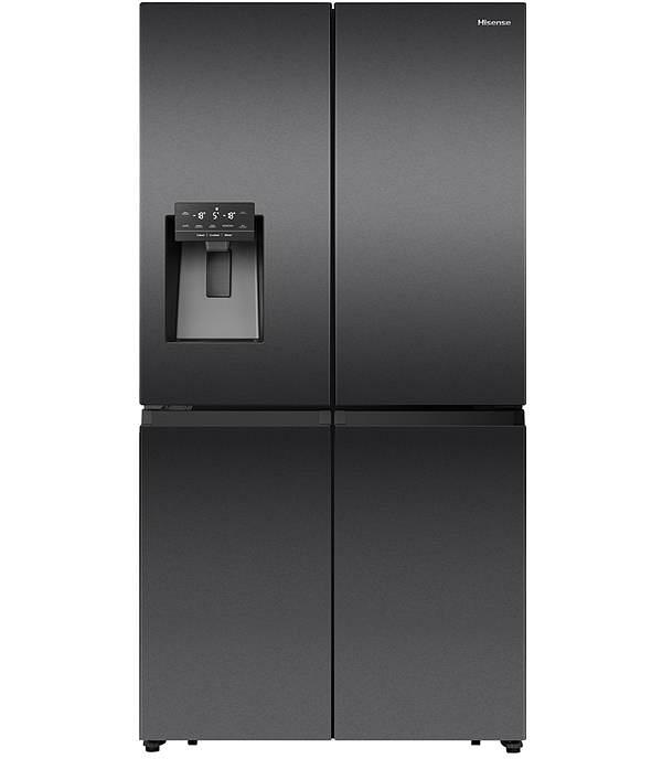 Hisense 585L PureFlat Eclipse French Door Fridge, Black Stainless Steel HRCD586TBWB