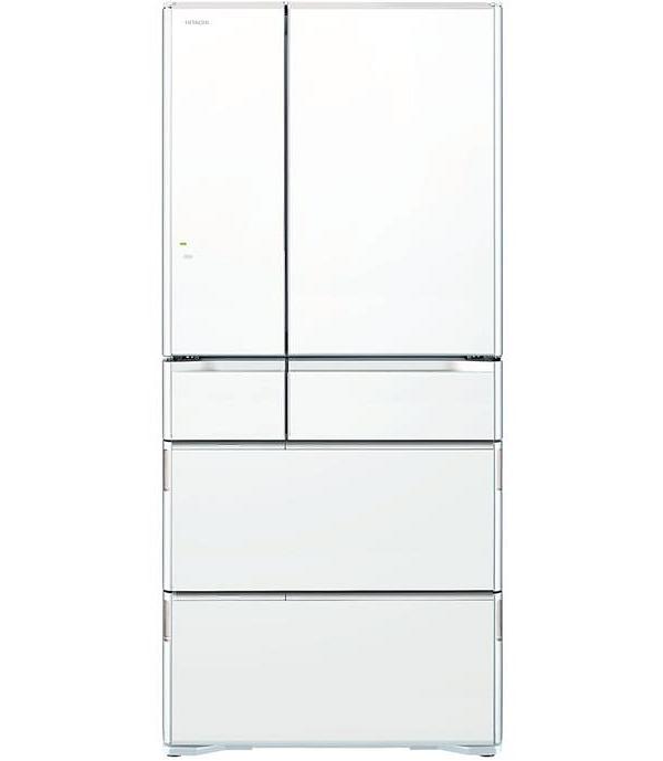 Hitachi 670L White Glass French Door Inverter Fridge RWX670RAXW