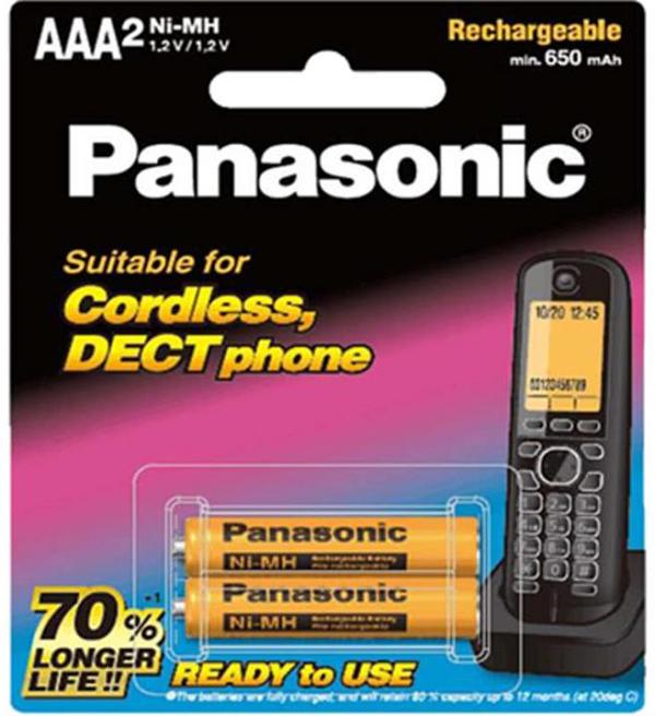 Panasonic 2x AAA Batteries for DECT Phones BK4LDAW/2BT