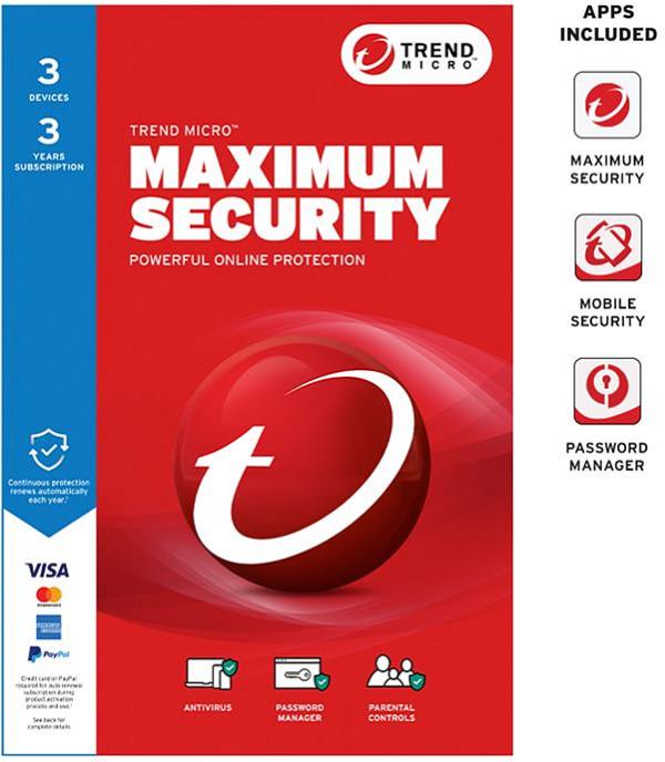 Trend Micro Maximum Security 3 Device 3 Year 9337694083639