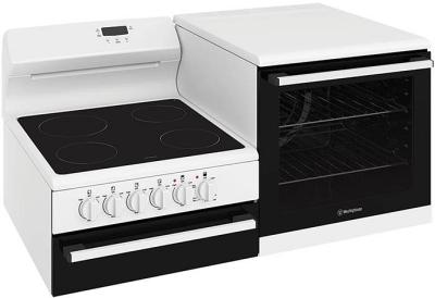 Westinghouse Elevated electric freestanding cooker with separate grill, white WDE143WC-R