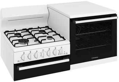 Westinghouse Right-hand Elevated gas freestanding cooker with separate grill, white WDG110WCNG-R