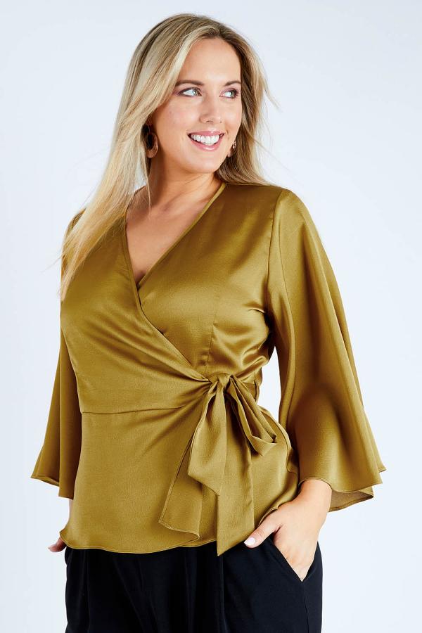 Belle bird Belle Sheen Wrap Top