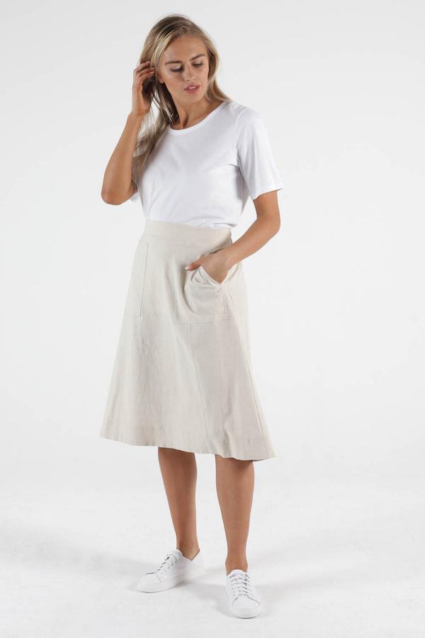 Betty Basics Morgan Linen Skirt