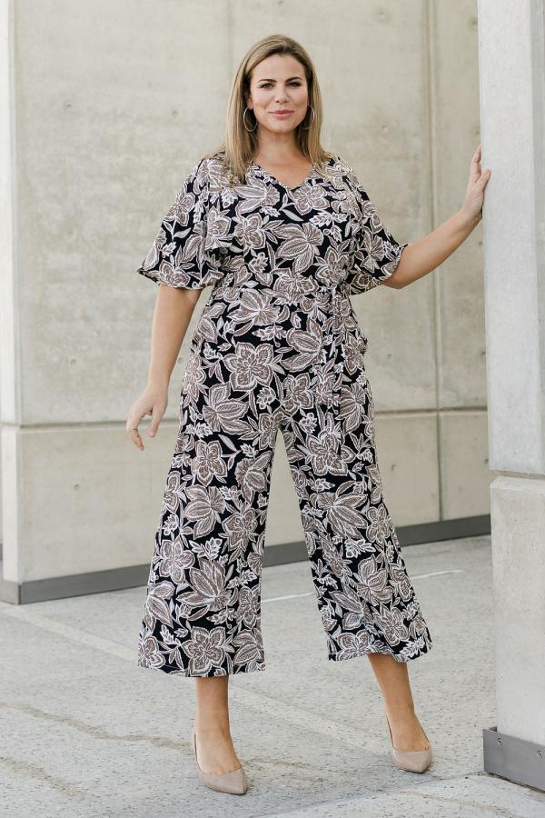 bird by design The Printed Butterfly Sleeve Jumpsuit