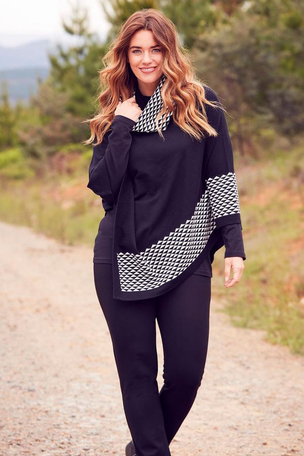 bird keepers The Patterned Removable Roll Neck Poncho