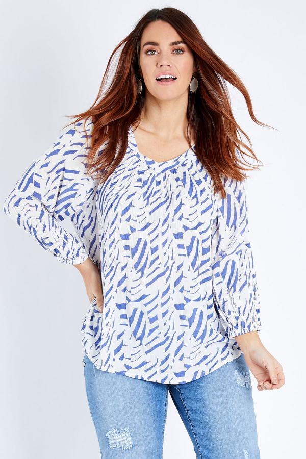 bird keepers The Pleat Detail Print Top