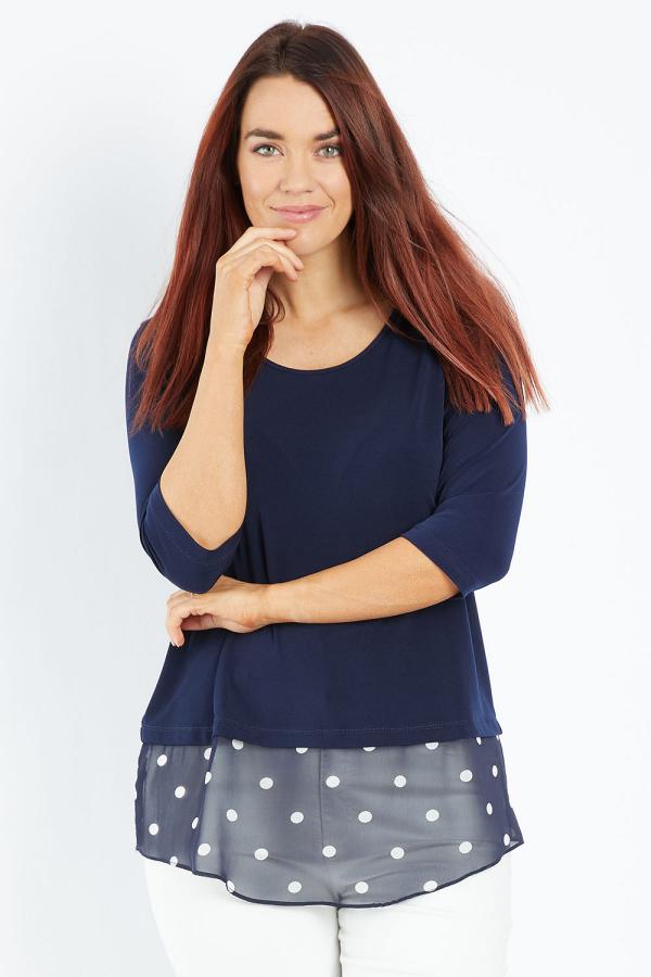 bird keepers The Print Contrast 3/4 Sleeve Top