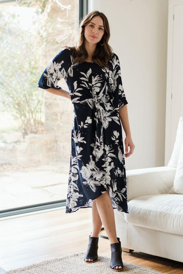 bird keepers The Tie Front Midi Dress