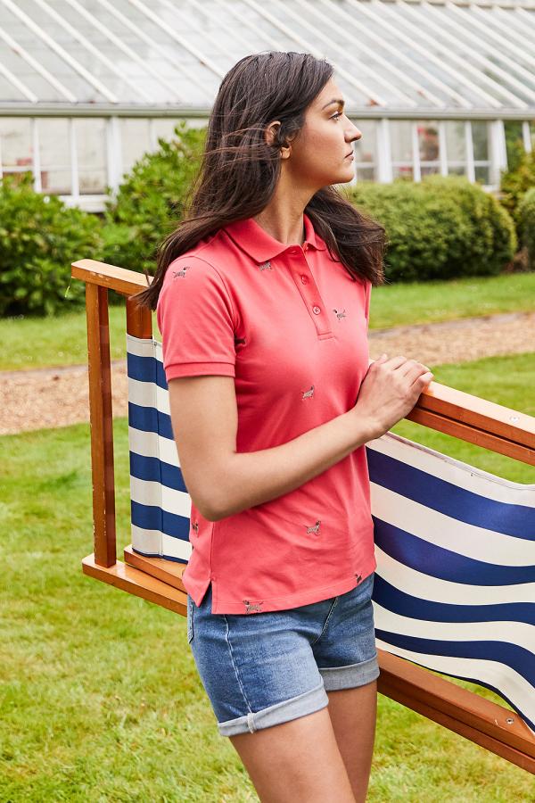 Joules Pippa Printed Fitted Polo Shirt