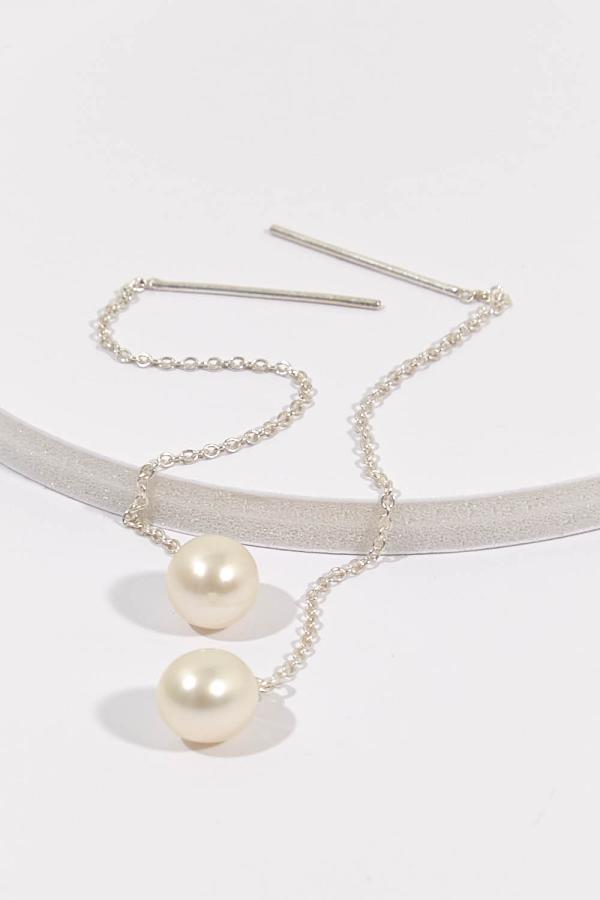 Lush Designs Drop Pull Pearl Earrings