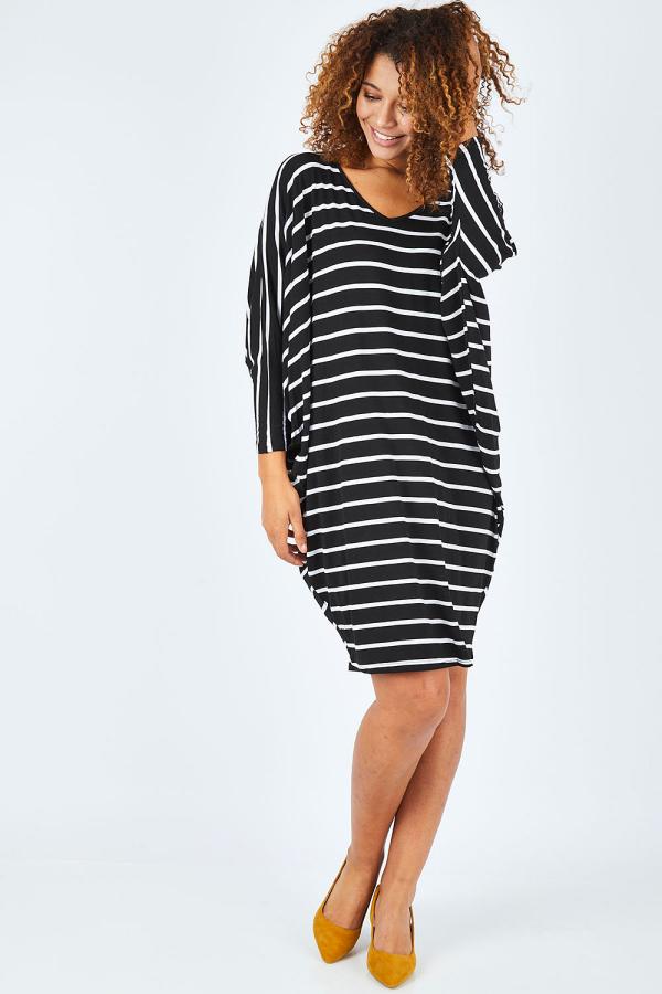 PQ Collection Long Sleeve Stripe Miracle Dress