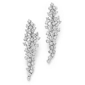Cascade Diamond Drop Earrings in 14K White Gold, 2.55 ct. t.w. - 100% Exclusive