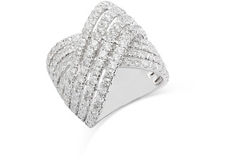 Bloomingdale's Diamond Crossover Statement Ring in 14K White Gold, 4.0 ct. t.w.