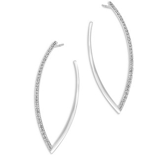 Bloomingdale's Diamond Curved V Hoop Earrings in 14K White Gold, 0.45 ct. t.w.