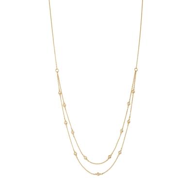Bloomingdale's Diamond Double Strand Station Necklace in 14K Yellow Gold, 0.29 ct. t.w. - 100% Exclusive