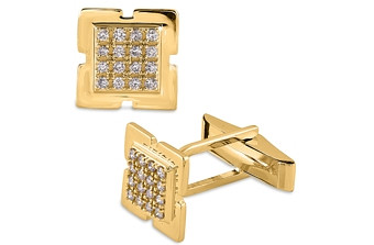 Bloomingdale's Diamond Geometric Cufflinks in 14K Yellow Gold, 0.50 ct. t.w. - 100% Exclusive