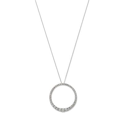 Bloomingdale's Diamond Graduated Circle Pendant Necklace in 14K White Gold, 2.0 ct. t.w.
