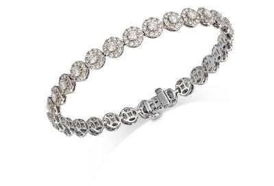 Bloomingdale's Diamond Halo Tennis Bracelet in 14K White Gold, 7.0 ct. t.w.