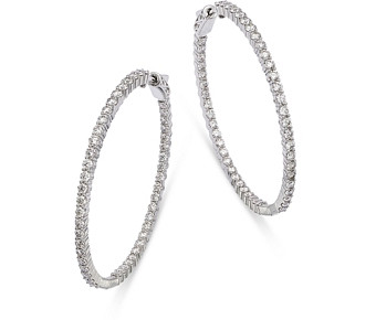 Bloomingdale's Diamond Inside Out Hoop Earrings in 14K White Gold, 5.0 ct. t.w. - 100% Exclusive