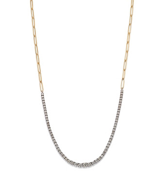 Bloomingdale's Diamond Link Collar Necklace in 14K White and Yellow Gold, 3.50 ct. t.w. - 100% Exclusive