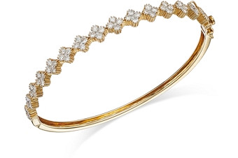 Bloomingdale's Diamond Mini Cluster Bangle Bracelet in 14K Yellow Gold, 2.10 ct. t.w.