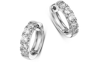 Bloomingdale's Diamond Mini Hoop Earrings in 14K White Gold, 2.0 ct. t.w. - 100% Exclusive