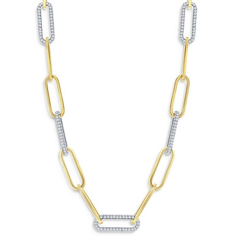 Bloomingdale's Diamond Paperclip Necklace in 14K Yellow Gold, 4.0 ct. t.w. - 100% Exclusive