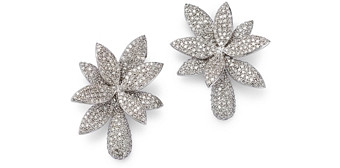 Bloomingdale's Diamond Pave Flower Statement Earrings in 14K White Gold, 3.10 ct. t.w. - 100% Exclusive