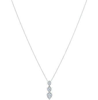 Bloomingdale's Diamond Pear Cluster Triple Drop Pendant Necklace in 14K White Gold, 1.0 ct. t.w.