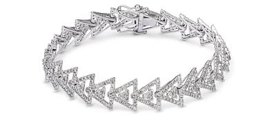 Bloomingdale's Diamond Triangle Link Bracelet in 14K White Gold, 4.0 ct. t.w.