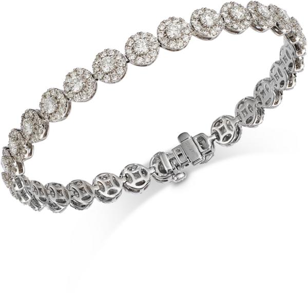 Bloomingdale's Fine Collection Diamond Halo Tennis Bracelet in 14K White Gold, 7.0 ct. t. w.