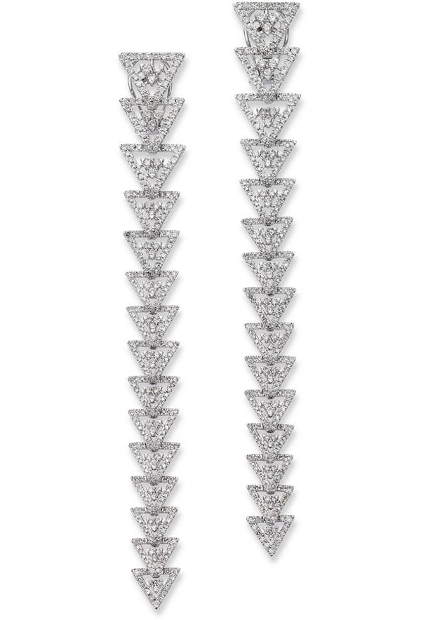 Bloomingdale's Fine Collection Diamond Triangle Drop Earrings in 14K White Gold, 4.0 ct. t. w.