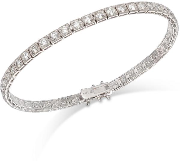 Bloomingdale's Fine Collection Men's Diamond Tennis Bracelet in 14K White Gold, 7.0 ct. t. w.