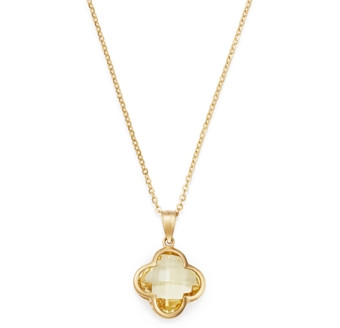 Bloomingdale's Lemon Quartz Clover Pendant Necklace in 14K Yellow Gold, 18 - 100% Exclusive