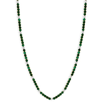 Bloomingdale's Malachite & Diamond Tennis Necklace in 14K Yellow and White Gold, 16 - 100% Exclusive