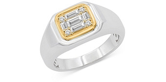 Bloomingdale's Men's Mosaic Diamond Ring in 14K White & Yellow Gold, 0.50 ct. t.w. - 100% Exclusive