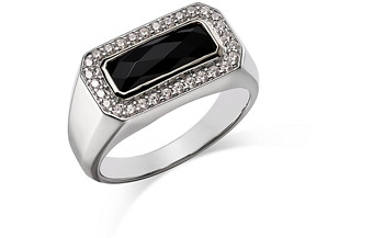 Bloomingdale's Men's Onyx & Diamond Ring in 14K Two Tone Gold - 100% Exclusive