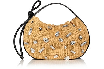 3.1 Phillip Lim Origami Raffia Mini Crystal Embellished Bag