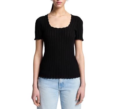 7 For All Mankind Scalloped Edge Top