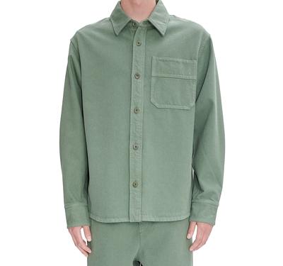 A.p.c. Basile Brodee Surchemise Button Front Long Sleeve Shirt