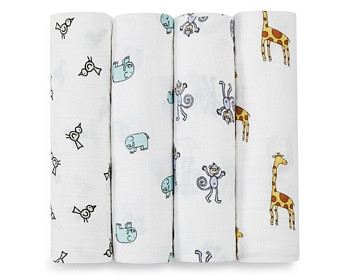 Aden and Anais Jungle Jam Swaddles, Pack of 4 - Baby