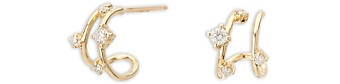 Adina Reyter 14K Yellow Gold Diamond Double J Hoop Earrings