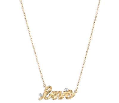 Adina Reyter 14K Yellow Gold Diamond Groovy Love Pendant Necklace, 15-16