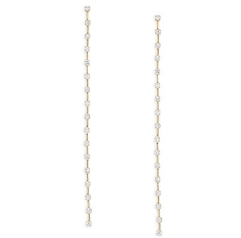 Adina Reyter 14K Yellow Gold Diamond Long Linear Drop Earrings